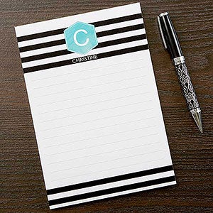 Personalized Notepads - Modern Stripe Design