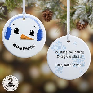 2-Sided Snowman Personalized Ornament