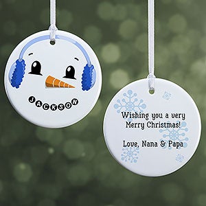 Personalized 2-Sided Snowman Ornament