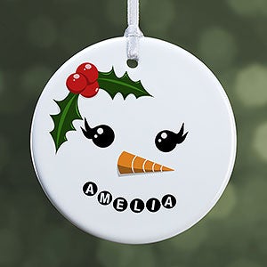 Personalized 1-Sided Snowman Ornament