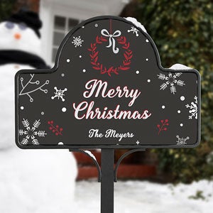 Wintertime Wishes Personalized Yard Stake with Magnet