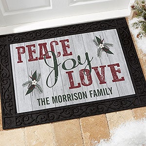 Peace, Joy, Love Personalized Doormat- 18x27