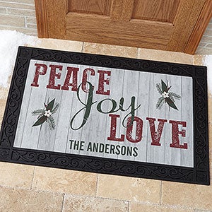 Peace, Joy, Love Personalized Doormat- 20x35