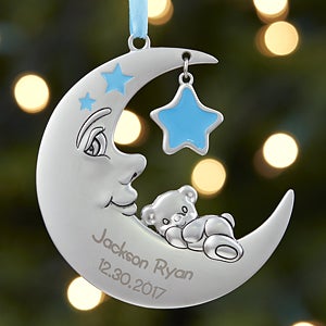 Baby's 1st Christmas Personalized Moon Boy Ornament