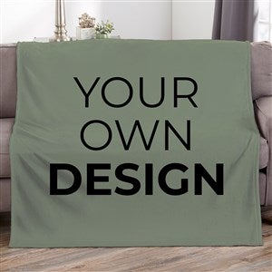 Design Your Own Personalized Plush Fleece Blanket- Sage Green