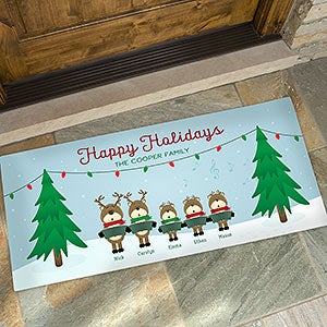 Large Personalized Doormat - Reindeer Family