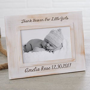 Precious Baby Engraved White Washed Picture Frame