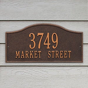 Rolling Hills Personalized Aluminum Address Plaque - Oil Rubbed Bronze