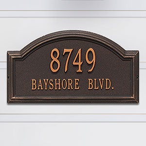 Arch Personalized Aluminum Address Plaque -  Antique Copper