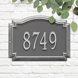 Williamsburg Personalized Address Number Plaque - Pewter & Silver