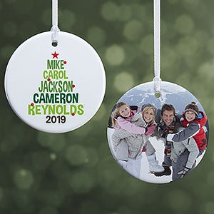 Personalized Family Tree Christmas Photo Ornament