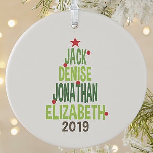 Christmas Tree Ornament With Family Names