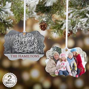 White Christmas Personalized Photo Ornament