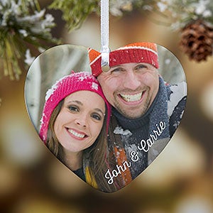 Personalized Photo And Text Heart Ornament