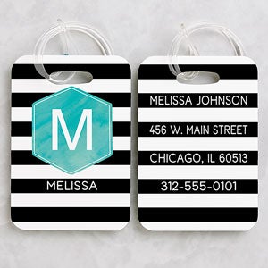 Personalized Luggage Tag Set - Modern Stripe