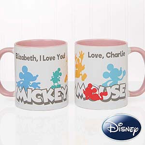 Disney® Mickey Mouse Silhouette Personalized Coffee Mug 11oz.- Pink