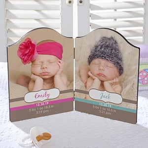 Personalized Photo Plaque for Twins