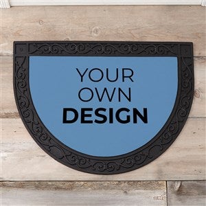 Design Your Own Personalized Half Round Doormat- Slate Blue