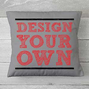 Design Your Own Personalized 18 Throw Pillow- Grey