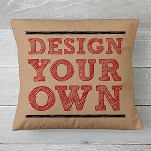 Design Your Own Personalized 18 Throw Pillow- Tan