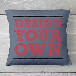 Design Your Own Personalized 18 Throw Pillow- Slate Blue