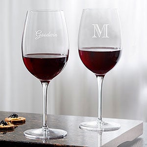 Personalized Red Wine Glasses - Name