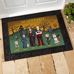 Halloween Family Characters 18x27 Personalized Doormat