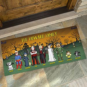 Halloween Family Characters 24x48 Personalized Doormat