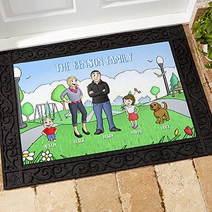 Our Family Characters Personalized Doormat- 18x27