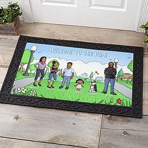 Our Family Characters Personalized Doormat- 20x35