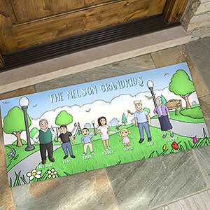 Our Family Characters Personalized Oversized Doormat- 24x48