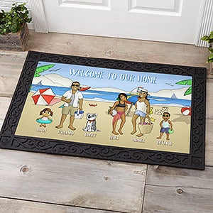 Summer Fun Family Characters Personalized Doormat- 20x35