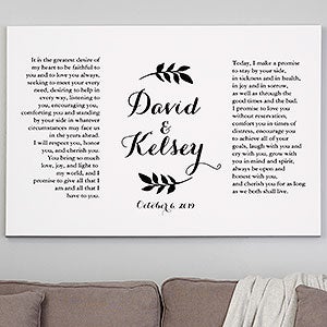 Custom Wedding Vows Canvas Print - 32x48