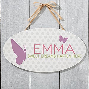 Sweet Baby Girl Personalized Oval Wood Sign