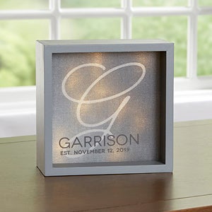 Initial Accent 6x6 Personalized LED Light Shadow Box