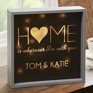 Home With You 10x10 Personalized LED Light Shadow Box