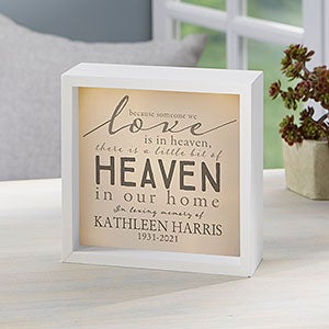 Heaven In Our Home 6x6 Ivory Custom Led Light Shadow Box