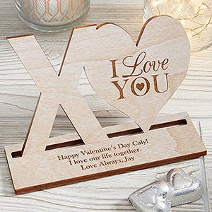 XO Personalized Whitewash Wood Keepsake