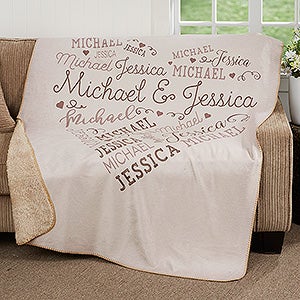 Loving Heart Personalized Premium 50x60 Sherpa Blanket