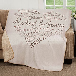 Loving Heart Personalized 50x60 Sherpa Blanket