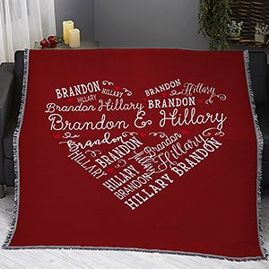 Loving Heart Personalized 56x60 Woven Throw