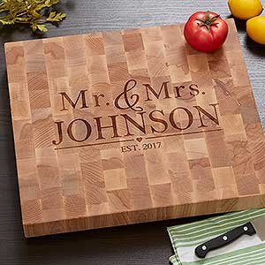 The Wedding Couple Personalized Butcher Block Cutting Board