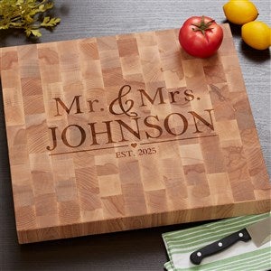 The Wedding Couple Personalized Butcher Block Cutting Board