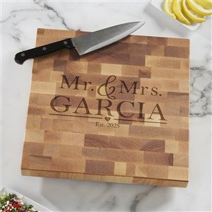 The Wedding Couple Personalized 12x12 Butcher Block Cutting Board