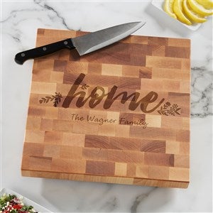 Cozy Kitchen Personalized 12x12 Butcher Block Cutting Board