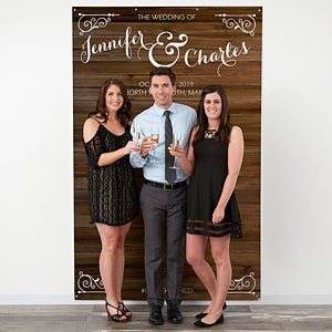 Personalized Wedding Photo Backdrops - Rustic Wedding