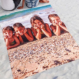 Time To Smile Personalized Photo Beach Blanket