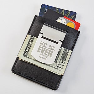 Personalized Money Clip Card Holder For Dad