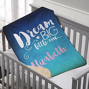 Personalized Sherpa Baby Blanket - Sweet Dreams