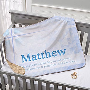 Personalized Christening Sherpa Blanket - Be Blessed